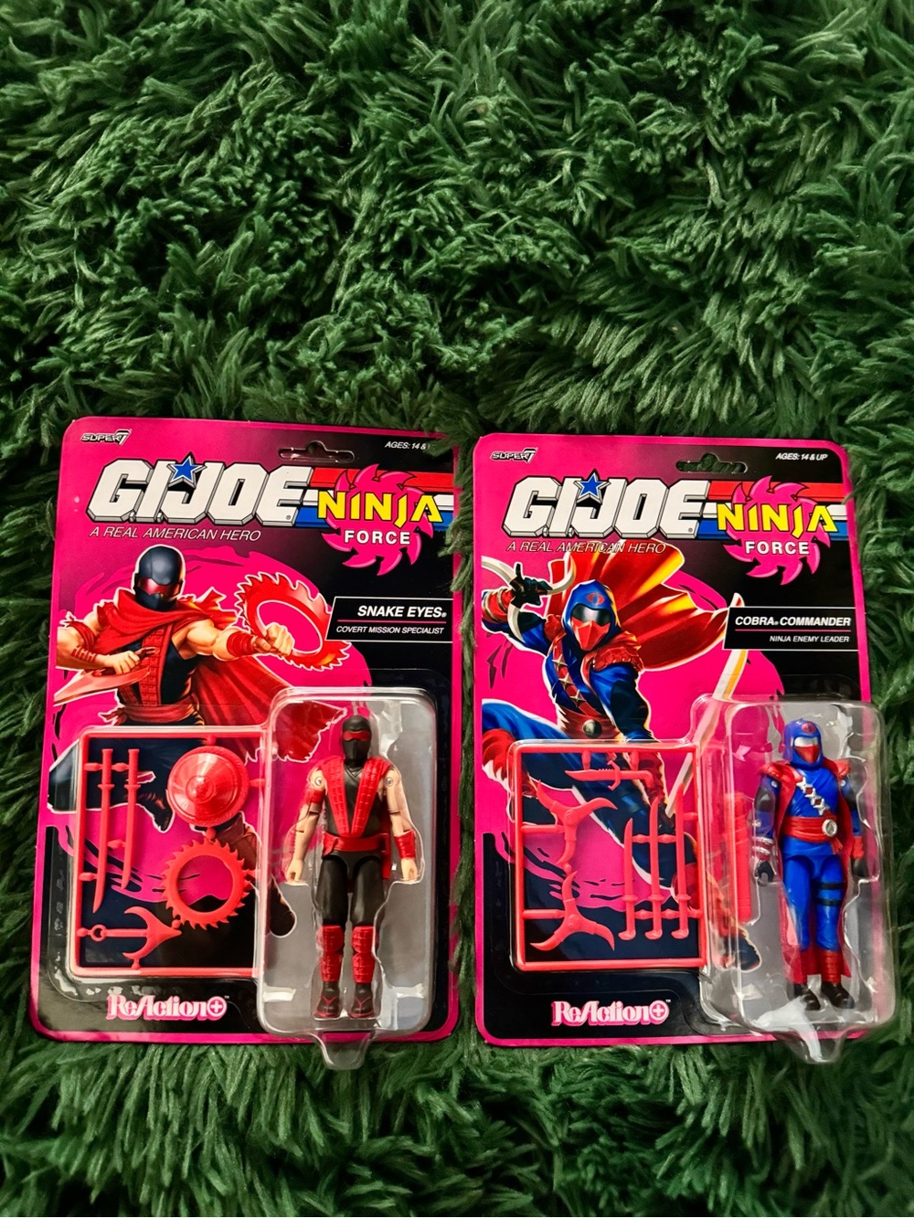 Super7 GI Joe Reaction Ninja Force Cobra Commander & Snake Eyes 3.75” Figure